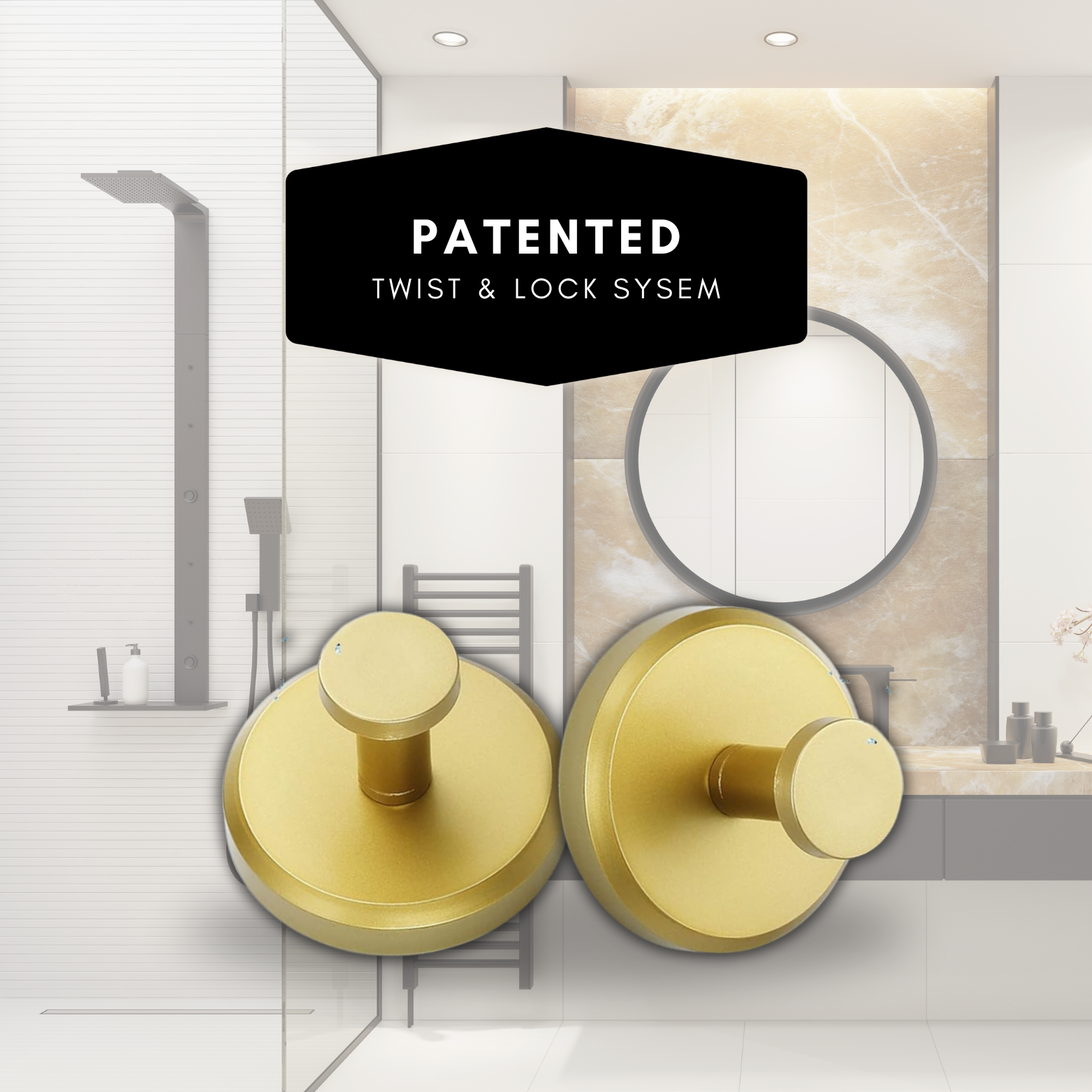 ROHA SUCTION HOOKS GOLD